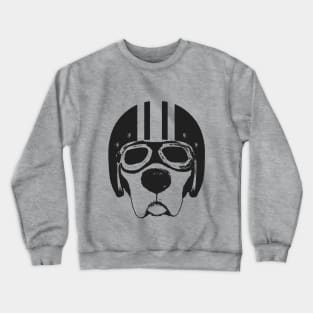 Labrador Retriever Dog in Motorcycle Helmet & Goggles Crewneck Sweatshirt